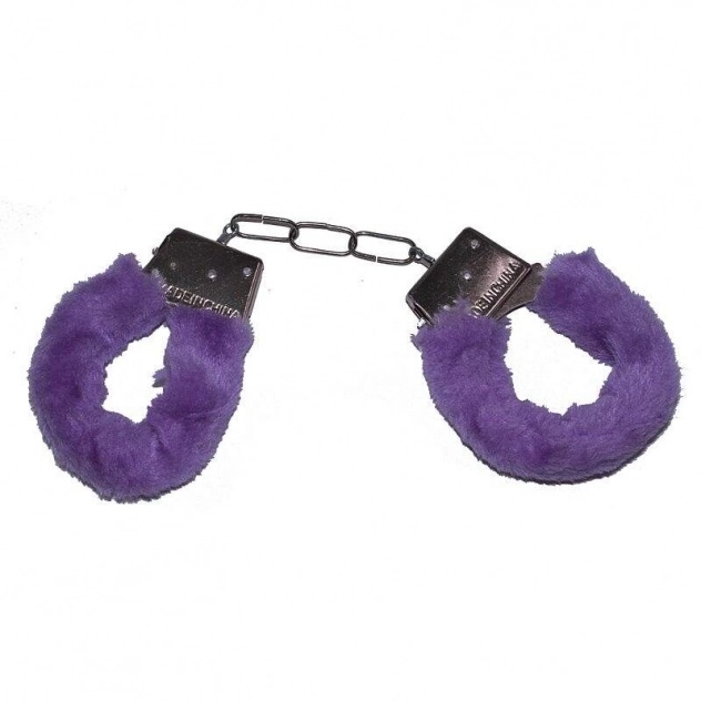 Algema de Metal com Pelúcia Roxa Importada