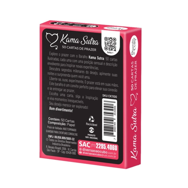 Baralho Kama Sutra com 50 Cartas Ilustrativas - Diversão ao Cubo Baralho Kama Sutra com 50 Cartas Ilustrativas - Diversão ao Cubo