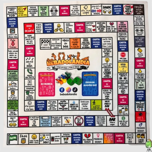 Bebadolândia Esquenta Jogo de Tabuleiro com Desafios Diversão ao Cubo Bebadolândia Esquenta Jogo de Tabuleiro com Desafios Diversão ao Cubo