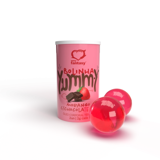 Bolinha Explosiva Yummy Morango com Chocolate Hot com 2 unidades- Sexy Fantasy