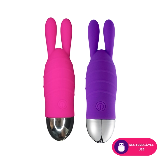 Bunny Vibrador e Estimulador Recarregável com 12 Potentes Modos de Vibração