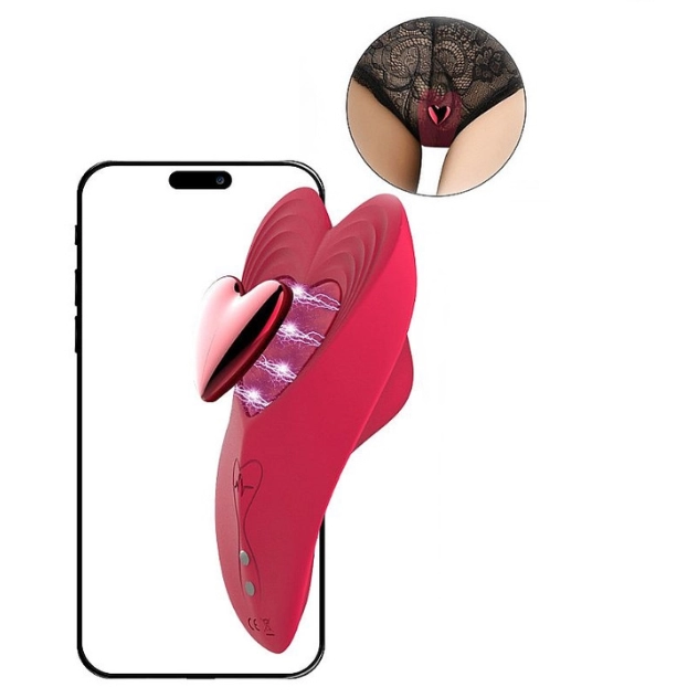 Calcinha Vibratória com Controle À Longa Distância via APP Vermelho - Red Haert Calcinha Vibratória com Controle À Longa Distância via APP Vermelho - Red Haert