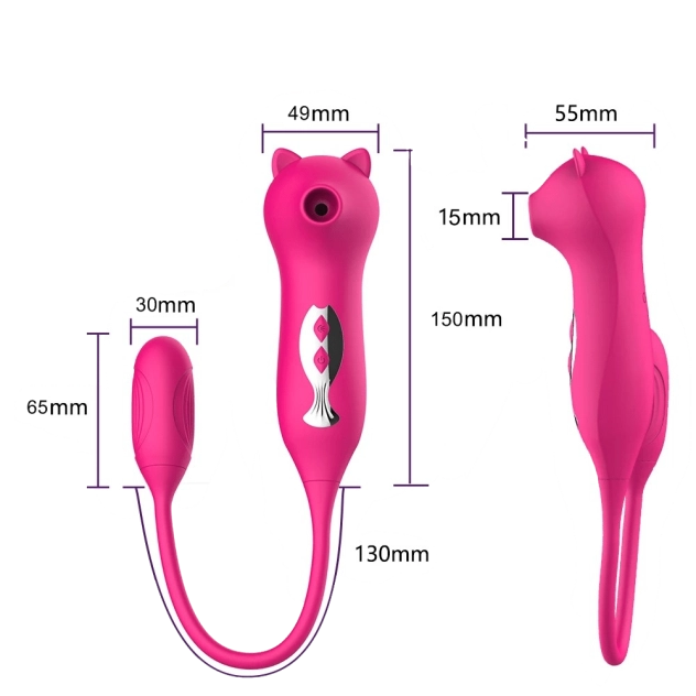 Cat Vibrador Com Função Dupla Sugador Clitoriano Por Ondas de Pressão e Vibrador na Ponta