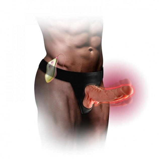 Cinta Peniana com Pênis Realístico com Vibro, Aquecimento e Movimento Cinta Peniana com Pênis Realístico com Vibro, Aquecimento e Movimento