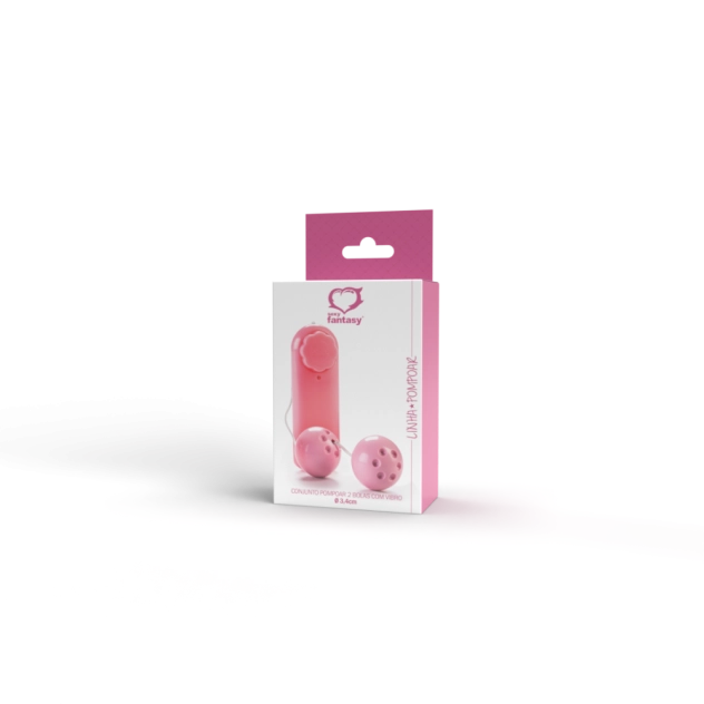 Conjunto 2 Bolas Pompoar com Vibro e Controle de Intensidade 3,4 cm Sexy Fantasy