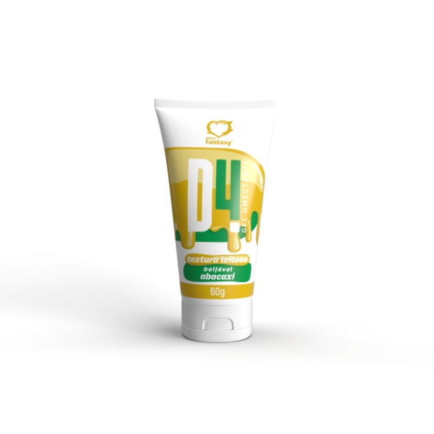 D4 Gel Lubrificante Umectante Com Textura Leitosa Beijável Abacaxi 60 g Sexy Fantasy