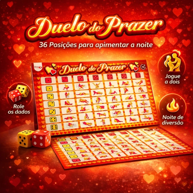 Jogo Duelo do Prazer 36 posições com dados e tabuleiro para casal