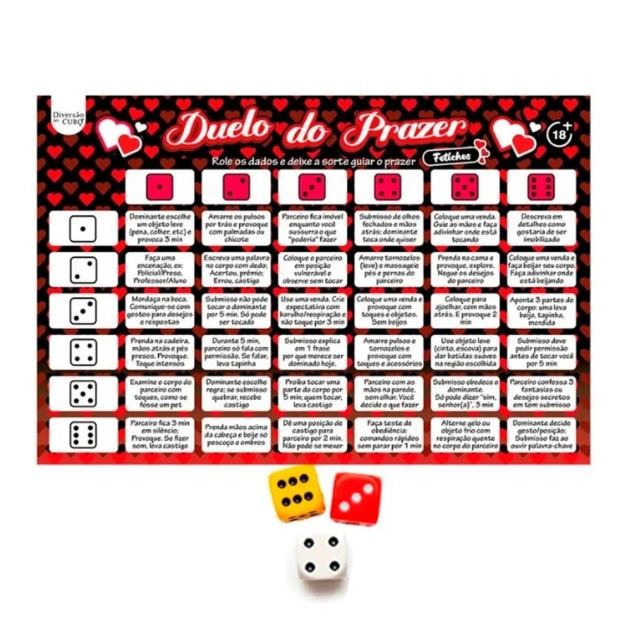 Duelo do Prazer Fetiches +18 Jogo de Tabuleiro com Desafios Eróticos Diversão ao Cubo Duelo do Prazer Fetiches +18 Jogo de Tabuleiro com Desafios Eróticos Diversão ao Cubo
