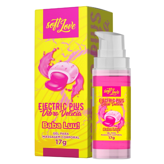 Eletric Plus Vibro Vibrador e Lubrificante Líquido Delicioso Sabor Baba Luu 17g Soft Love