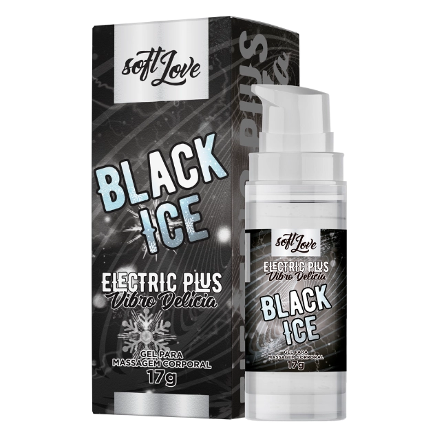 Eletric Plus Vibro Vibrador e Lubrificante Líquido Delicioso Sabor Black Ice 17g Soft Love