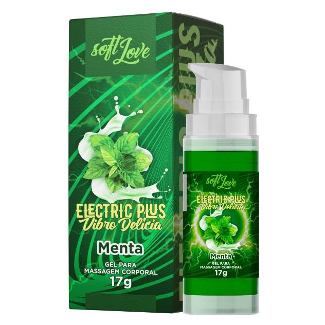 Eletric Plus Vibro Vibrador e Lubrificante Líquido Delicioso Sabor Menta 17g Soft Love