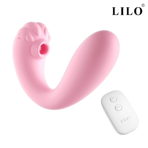 Estimulador de Clitóris com Penetração e Controle Remoto sem Fio Rosa - LILO
