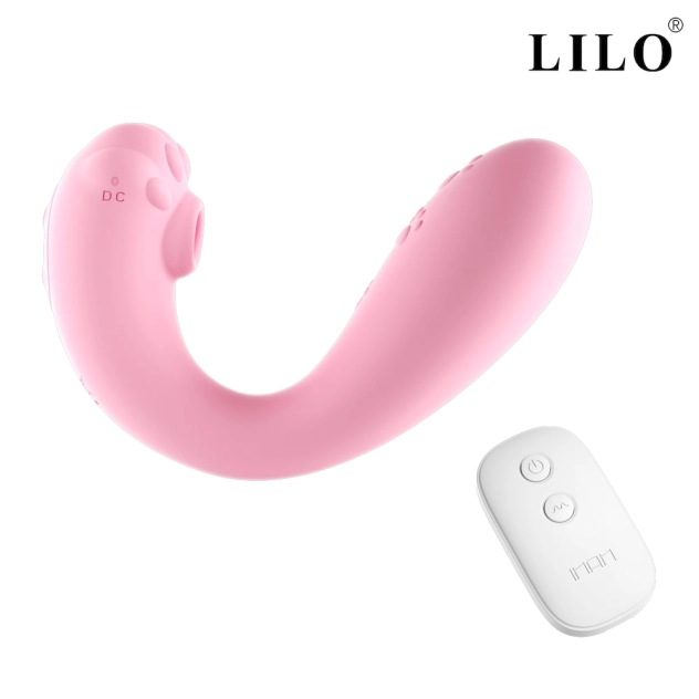 Estimulador de Clitóris com Penetração e Controle Remoto sem Fio Rosa - LILO Estimulador de Clitóris com Penetração e Controle Remoto sem Fio Rosa - LILO