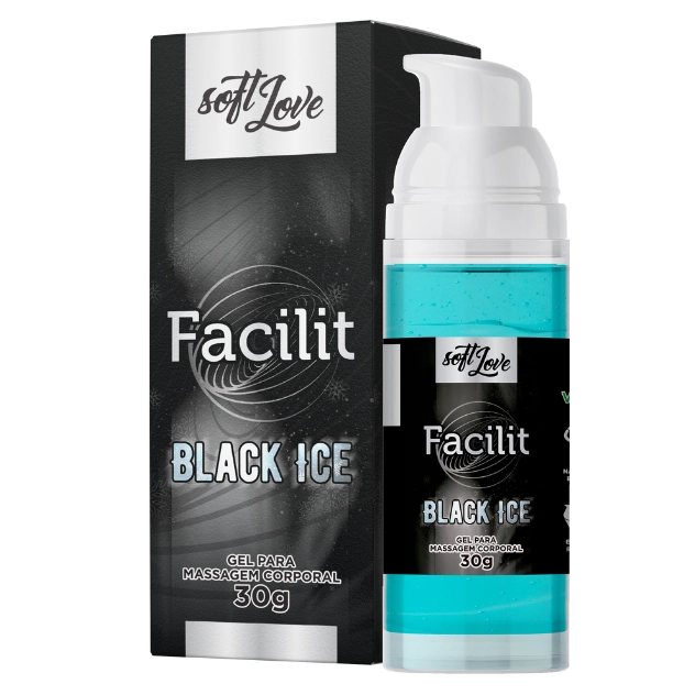 Facilit Black Ice Potente Dessensibilizante Anal com Sensação de Esfriar 30 g Soft Love