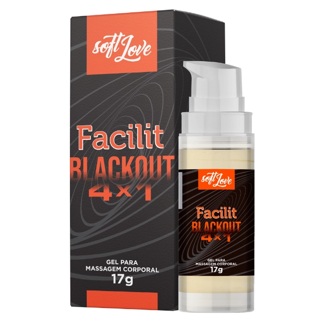 Facilit Blackout 4x1 Lubrificante Potente Dessensibilizante Anal com 4 Funções 17 g Soft Love