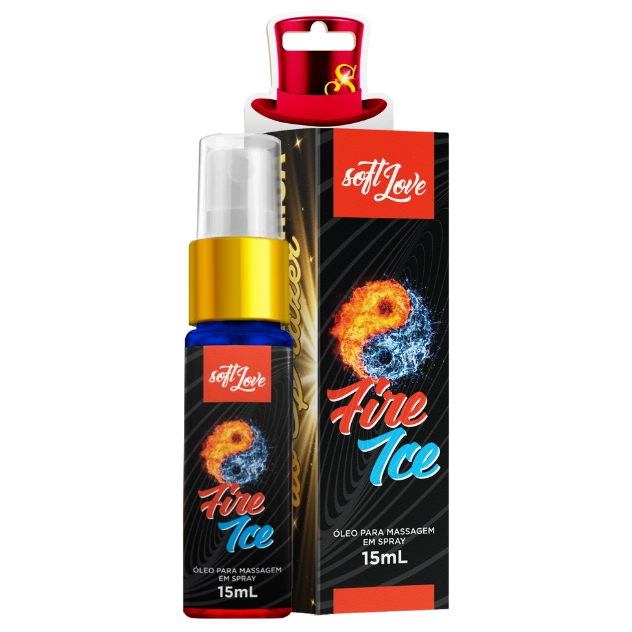 Fire e Ice Óleo para Massagem Lubrificante em Spray Esquenta Esfria 15ml Soft Love