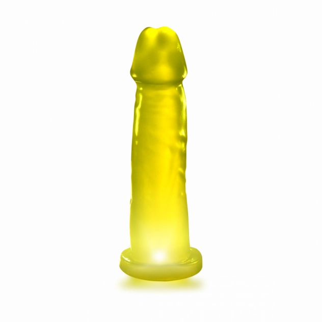 Flasher Pênis Realístico com Led Amarelo Diversão ao Cubo