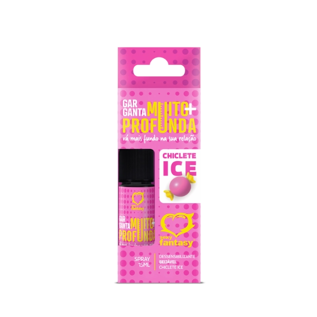 Garganta Muito + Profunda Spray Dessensibilizante Beijável Chiclete Ice 15ml - Sexy Fantasy