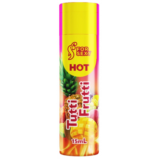 Gel Hot Comestível Sabor Tutti-Frutti 15 ml For Sexy