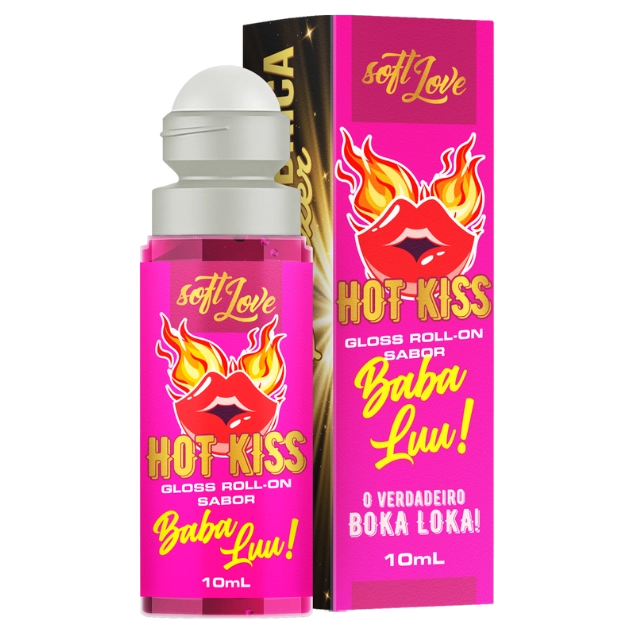 Gloss Labial Roll-on Baba Luu Hot Kiss Beijável Esquenta Electriza 10ml Soft Love