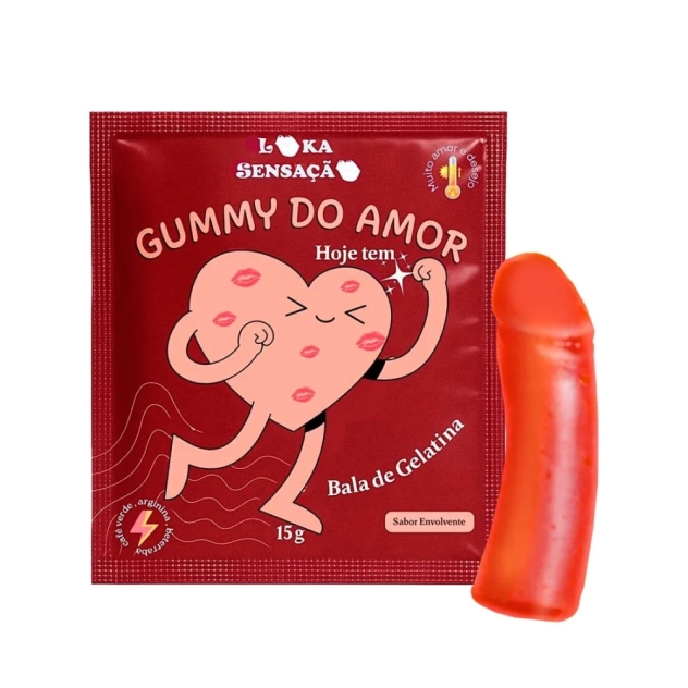 Gummy do Amor Hoje Tem Bala de Gelatina Energética Masculino 15g Loka Sensação Gummy do Amor Hoje Tem Bala de Gelatina Energética Masculino 15g Loka Sensação