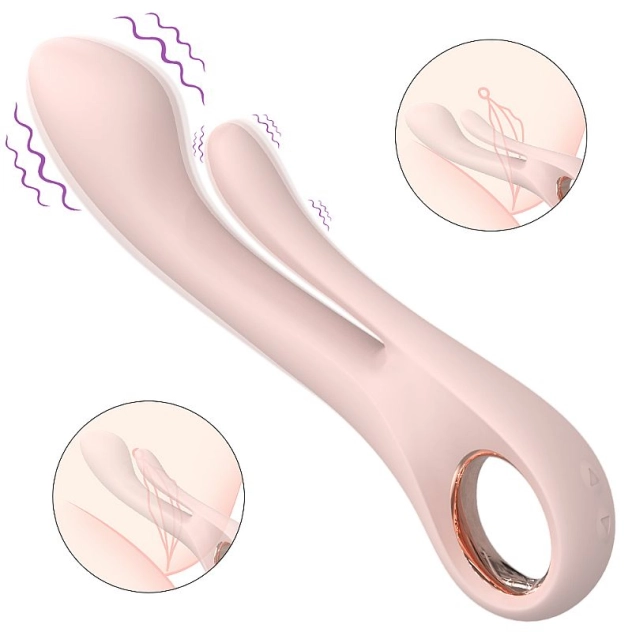 Kaethe Vibrador de Ponto G e Clitóris rosa S-Hande com 9 modos de vibração
