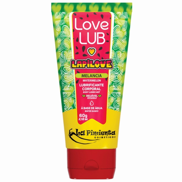 Lapilove Melancia Lubrificante Beijável à Base de Água 60 g - La Pimienta Lapilove Melancia Lubrificante Beijável à Base de Água 60 g - La Pimienta