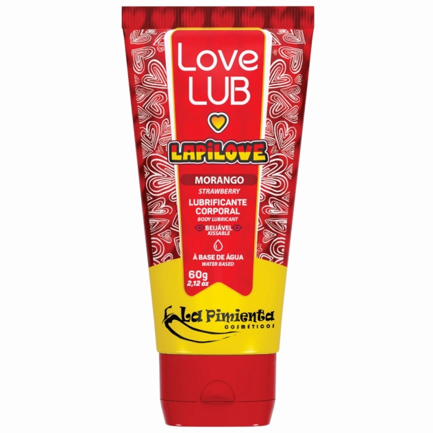 Lapilove Morango Lubrificante Beijável à Base de Água 60 g - La Pimienta Lapilove Morango Lubrificante Beijável à Base de Água 60 g - La Pimienta