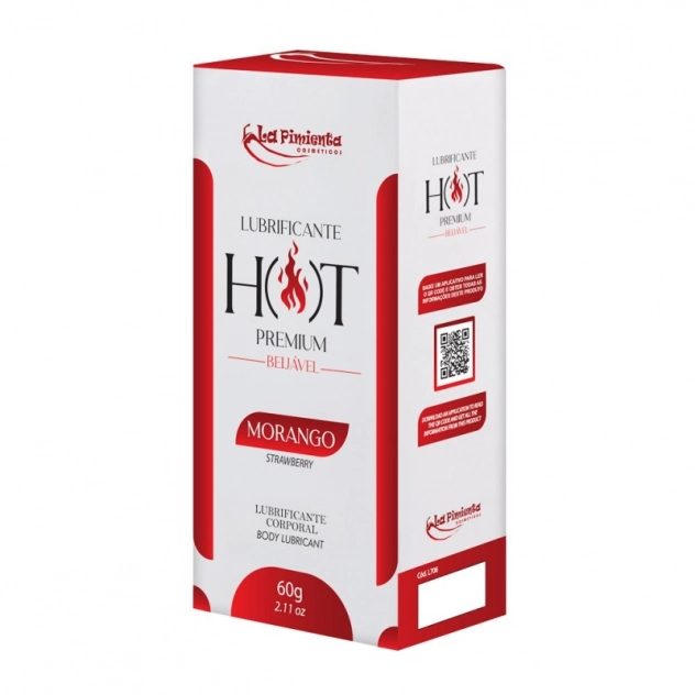 Lubrificante Beijável Hot Premium Morango 60 g La Pimienta 