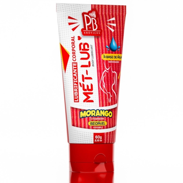 Mét Lub Lubrificante beijável de morango 60g La Pimienta à base de água