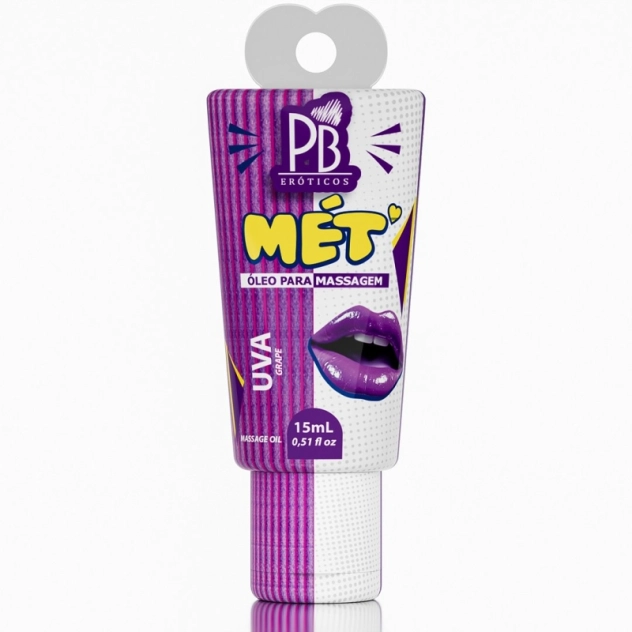 Mét Óleo para Massagem Corporal Beijável Uva 15ml Linha PB Eróticos La Pimienta