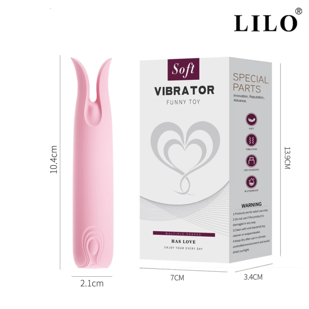Mini Estimulador Potente para Ponto G e Clitóris com 10 Modos de Vibrações Recarregável Rosa - LILO