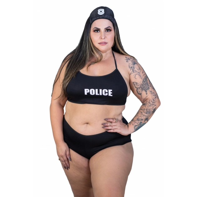 Mini Fantasia Policial Sexy Plus Size Pimenta Sexy