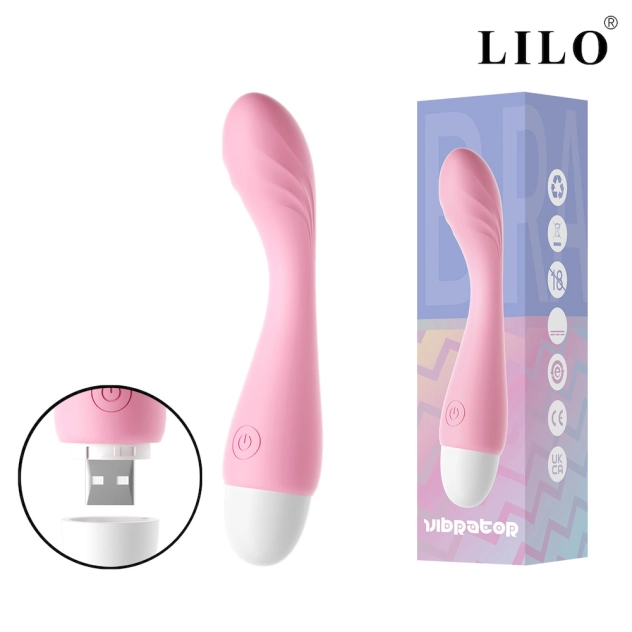 Mini Vibrador e Estimulador de Ponto G Recarregável com 10 Modos de Vibrações Rosa - LILO