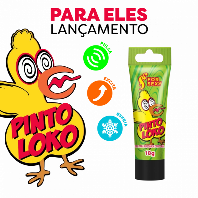 Pinto Loko Gel Estimulante Masculino Que Pulsa e Esfria 18g For Sexy