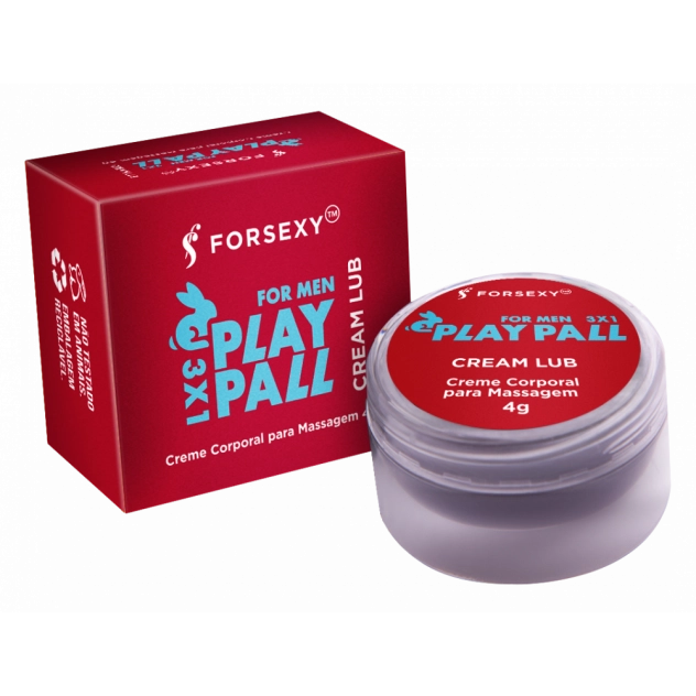 Play Pall Cream Gel Masculino Excita Refresca e Prolonga Ereção 4g For Sexy