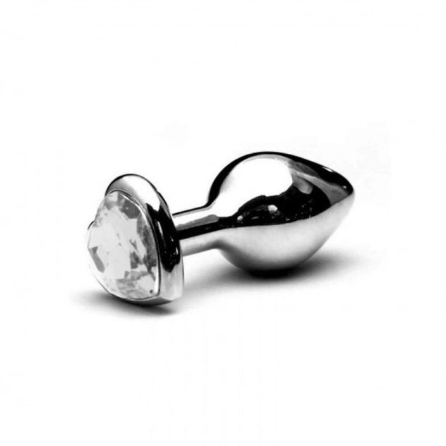Plug Anal de Luxo em Alumínio com Pedra em Coração 7 x 2,8 cm - Importado P