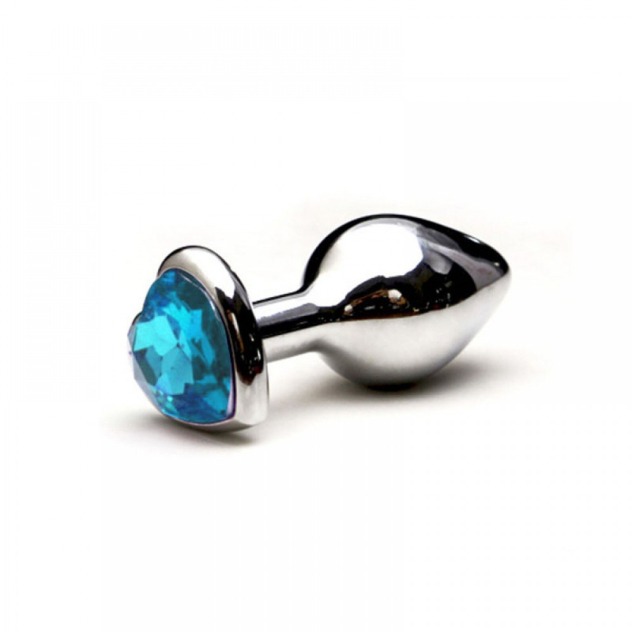 Plug Anal de Luxo em Alumínio com Pedra em Coração 7x3,5 cm - Importado M