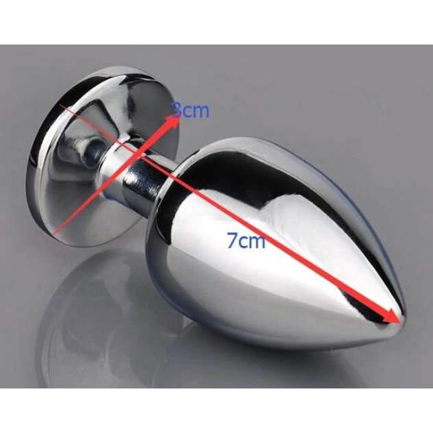 Plug Anal de Luxo em Metal com Pedra Brilhante Colorida P