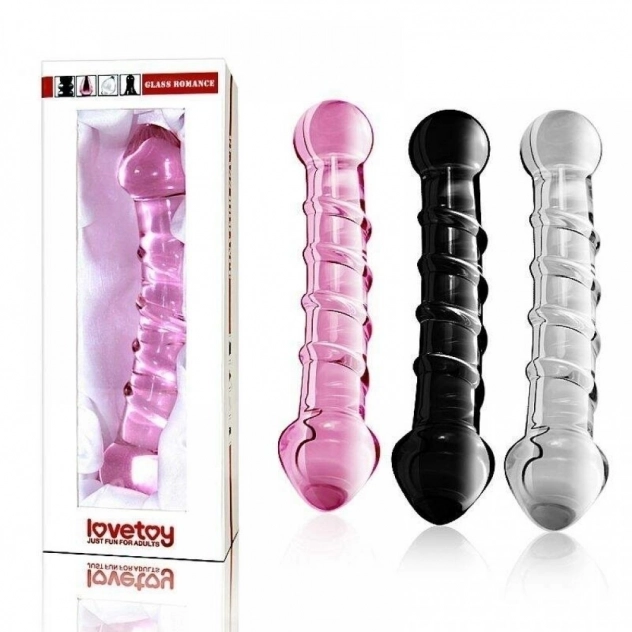 Plug Anal de Vidro Curvado com Relevo em Espiral