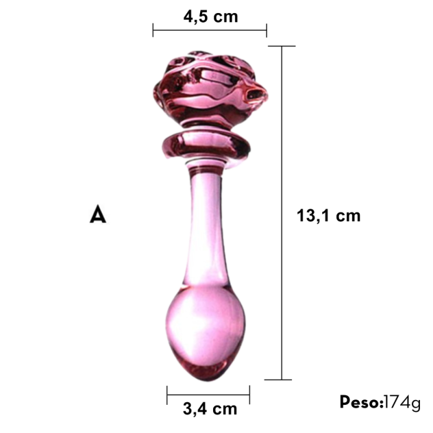 plug anal de vidro Plug anal de vidro ondulado rosa