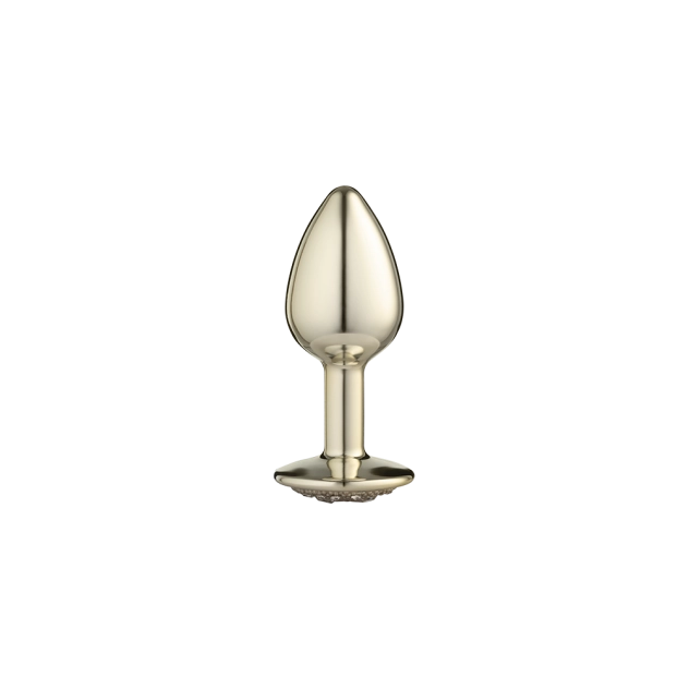 Plug Anal Lite Plug Dourado Tamanho P com Pedra Cravejada 6,8 x 3,2 cm 17g - Sexy Fantasy