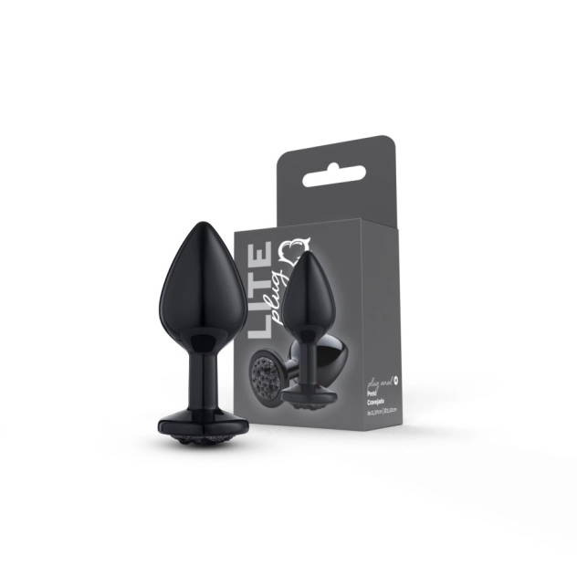 Plug Anal Lite Plug Preto Tamanho M com Pedra Preta 8 x 3,37 cm 38g - Sexy Fantasy Plug Anal Lite Plug Preto Tamanho M com Pedra Preta 8 x 3,37 cm 38g - Sexy Fantasy