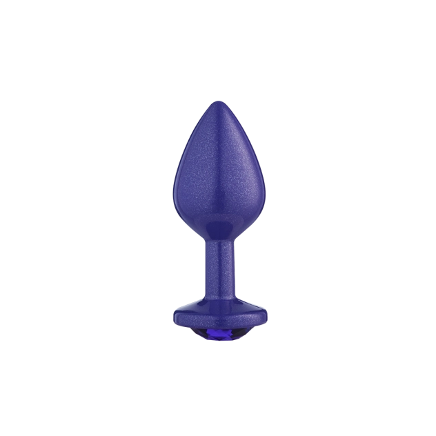 Plug Anal Lite Plug Roxo com Glitter Tamanho M com Pedra Roxa 8 x 3,37 cm 38g - Sexy Fantasy