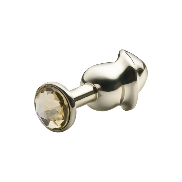 Plug Anal Pênis Lite Plug Dourado com Pedra Dourada 8,2 x 2,86 cm 21g - Sexy Fantasy