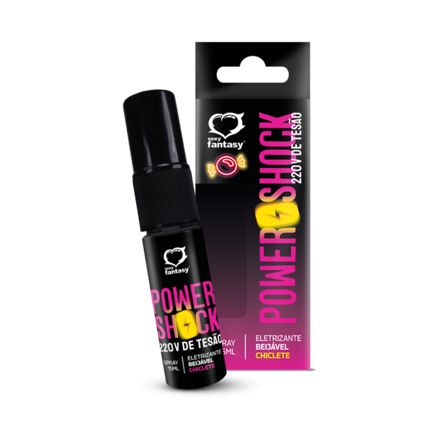 Power Shock 220v de Tesão Spray Beijável Eletrizante Chiclete 15ml - Sexy Fantasy