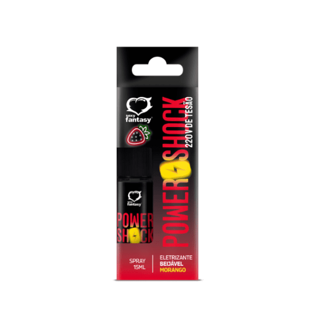 Power Shock 220v de Tesão Spray Beijável Eletrizante Morango 15ml - Sexy Fantasy