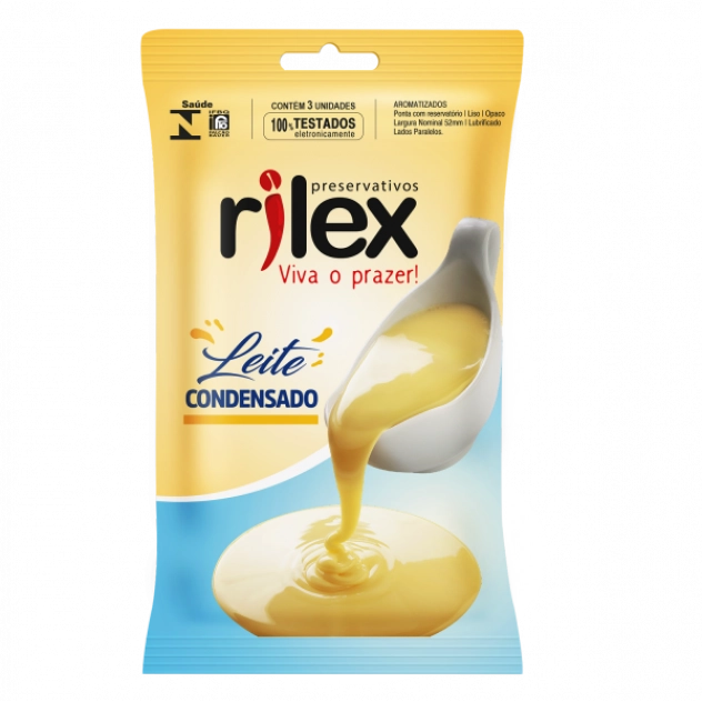 Preservativo Rilex Masculino Leite Condensado 3 Unid.