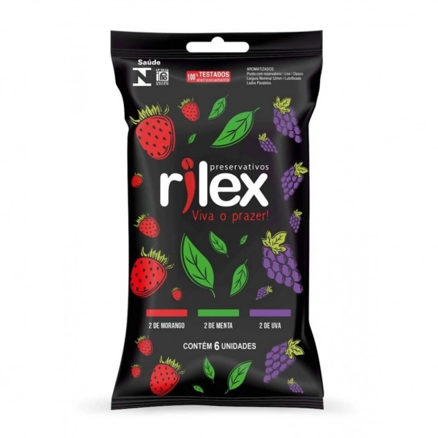 Preservativo Rilex Masculino Mix de Frutas 6 Unid.