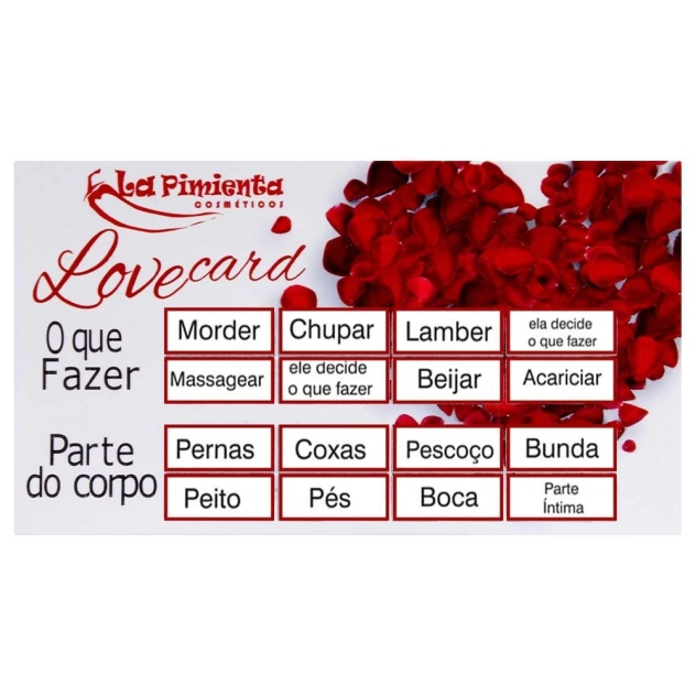 Raspadinha Erótica com Ações Love Card La Pimienta - Jogo sensual com 5 cartões